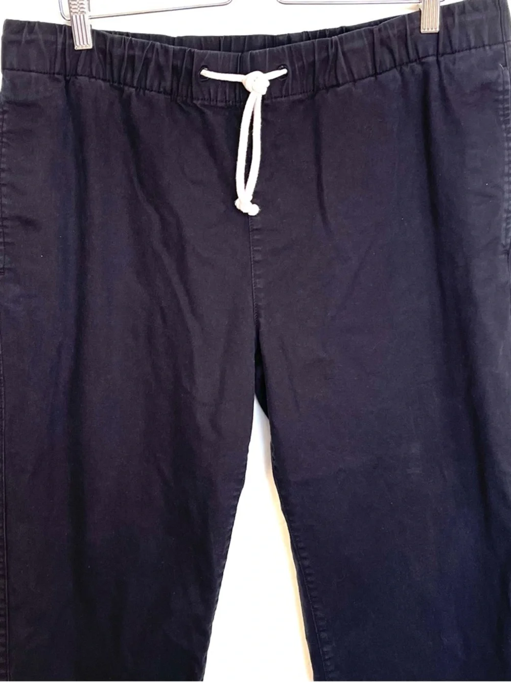H&M Men’s XL Regular Fit Cotton Twill Pull-On Draw-String Pants Black